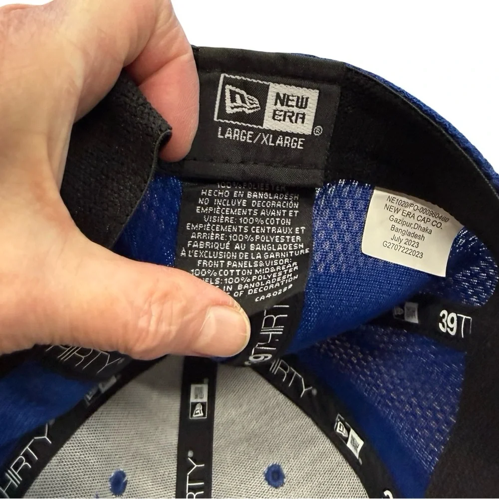 New Era 39THIRTY Louisville Battlehawks Blue Flex Fit Hat‎ L/XL Wing Logo